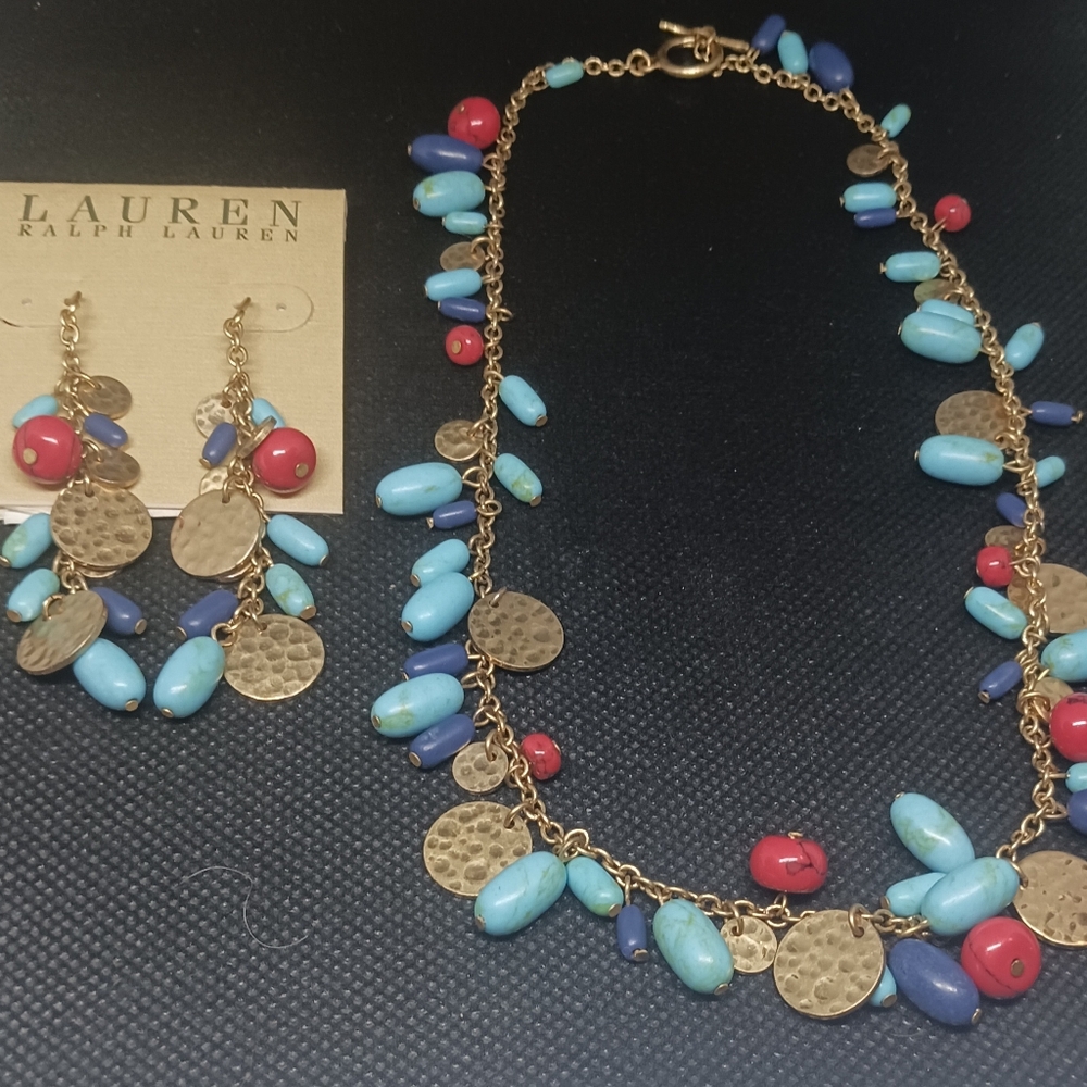 Raph Lauren necklace and earrings bundle